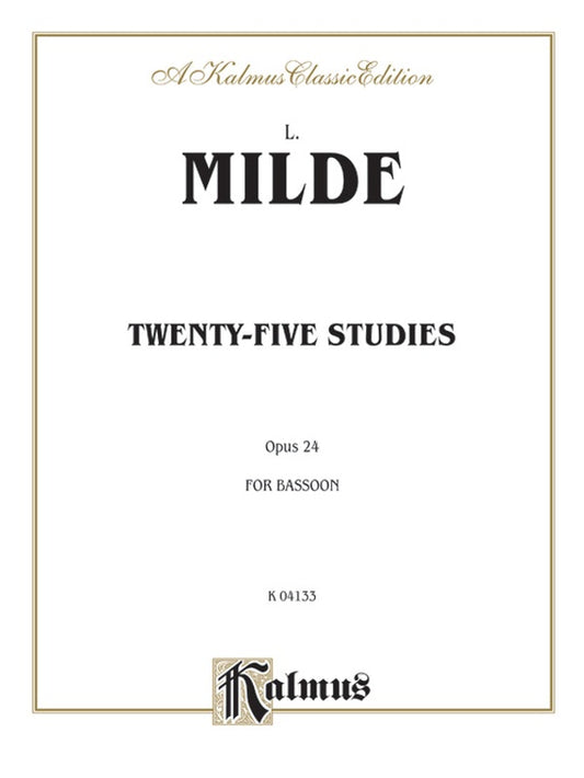 Milde 25 Studies for Bassoon, Opus 24, Kalmus Edition Alfred