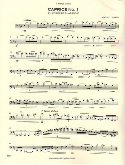 Lussier: Cinq Caprices for Unaccompanied Bassoon Trevco