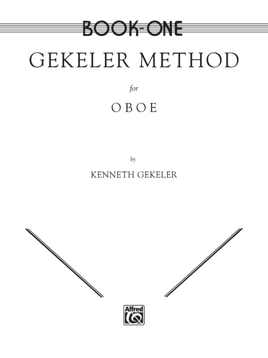 Gekeler Method for Oboe, Book 1 Alfred